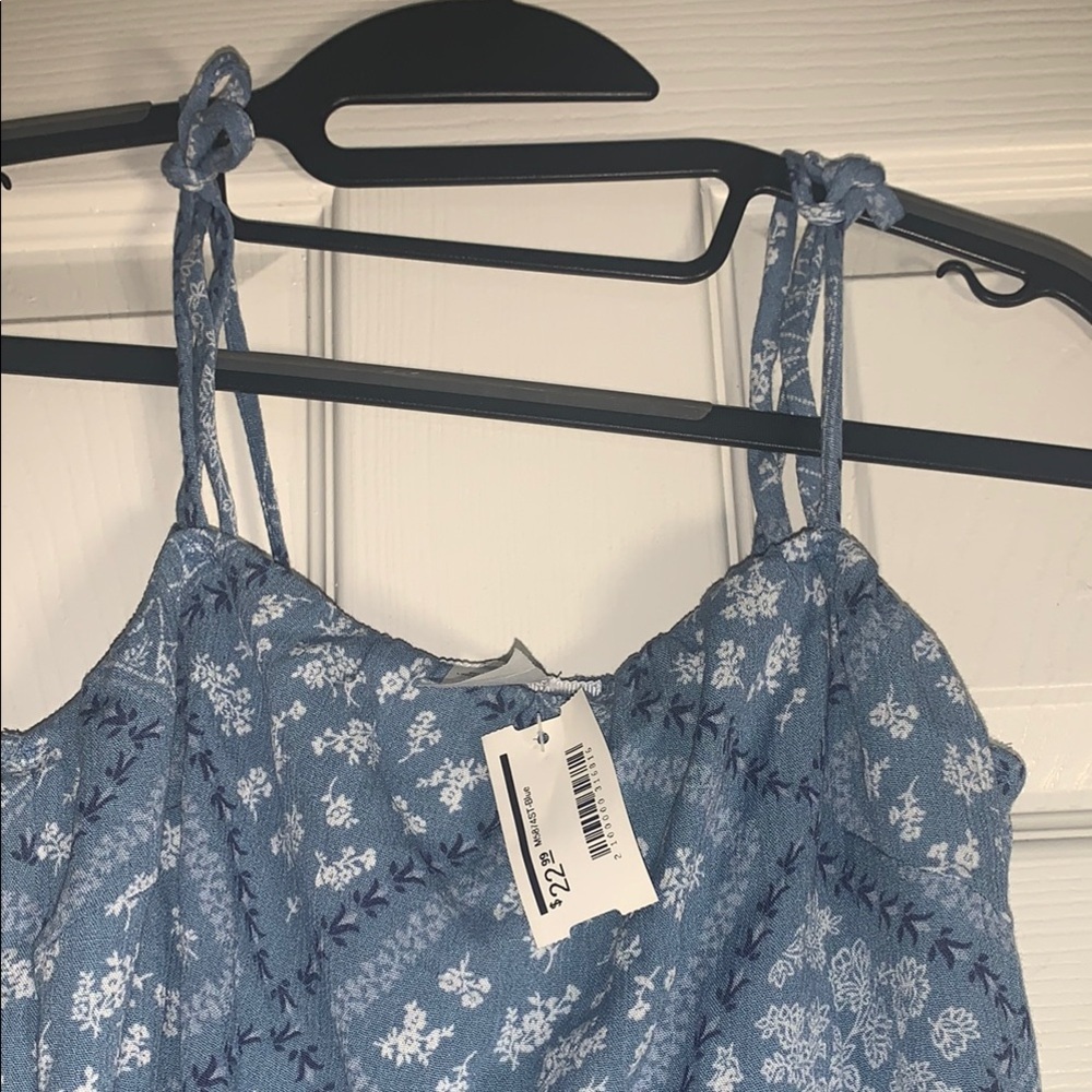 Blue Floral Mini Dress - Picture 4 of 7